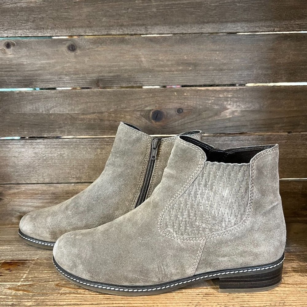 Womens Gabor Olive Green Suede Casual‎ Comfort Ankle Boots Booties UK 6 US 8.5